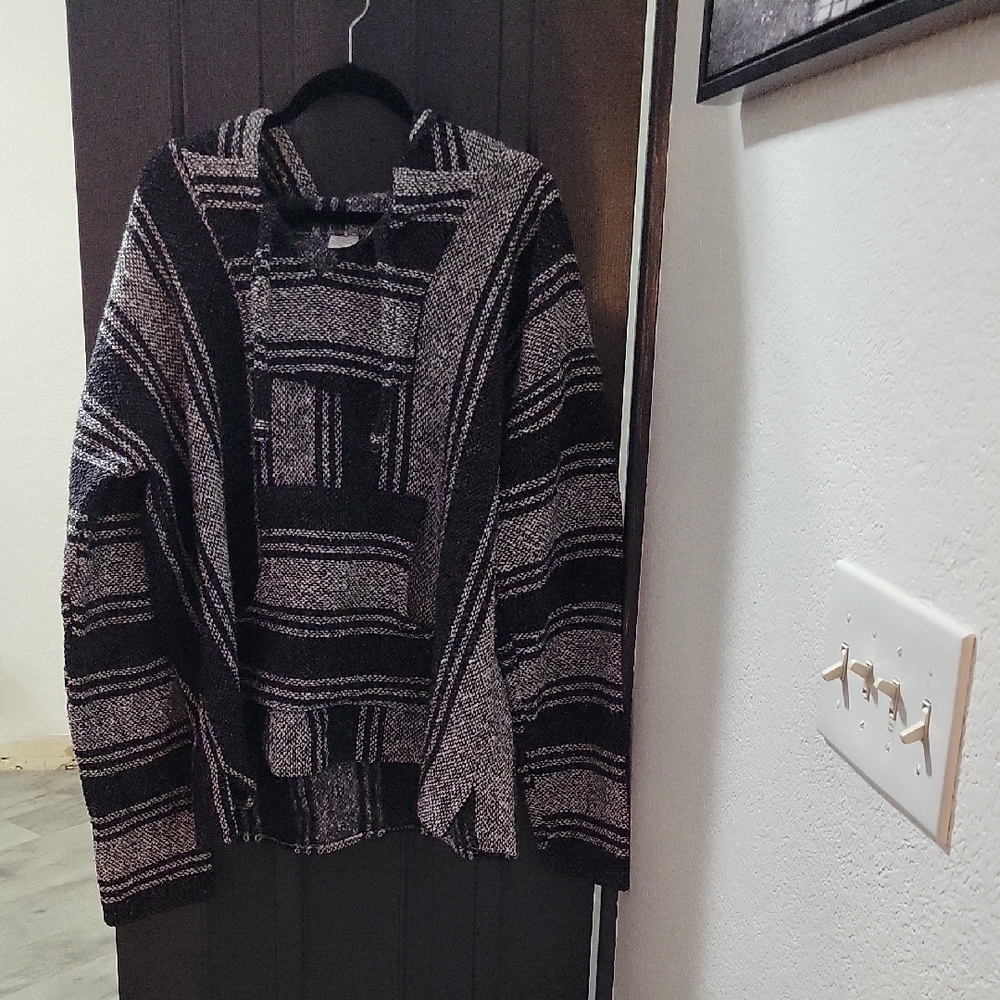 Black and Gray Striped Sweater